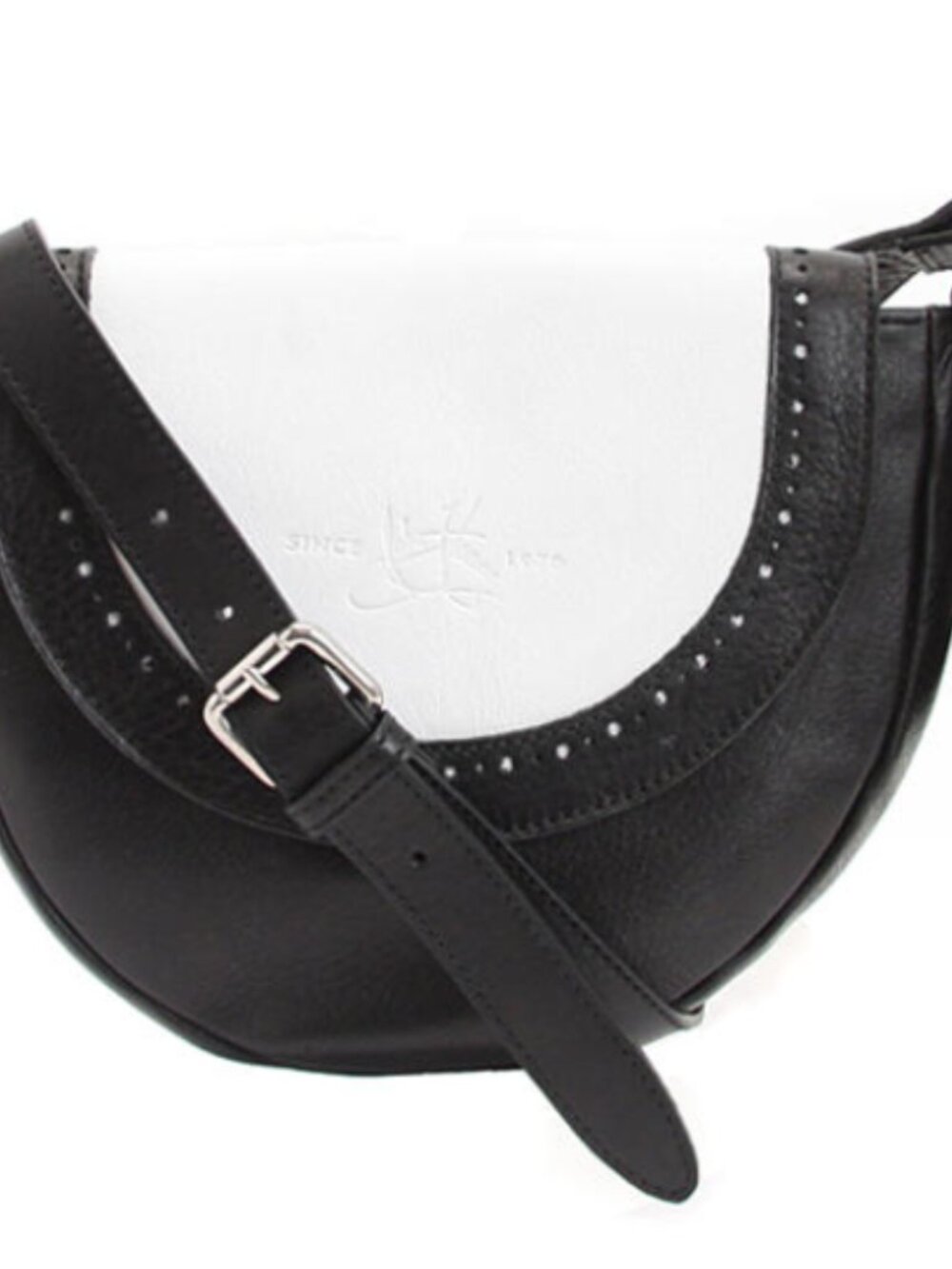 *BARELY USED* 2013 Fluevog Bag ELLA Crossbody Bag Black & White, Leather! - Picture 11 of 12